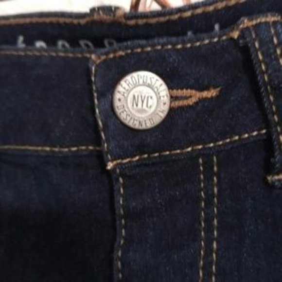 Aeropostale Dark Wash Bermuda Cutoff Jean Shorts - Picture 7 of 15